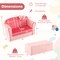 Pink Velvet Kids Sofa Chair Couch with Ottoman Set and Backrest for Bedroom or Playroom